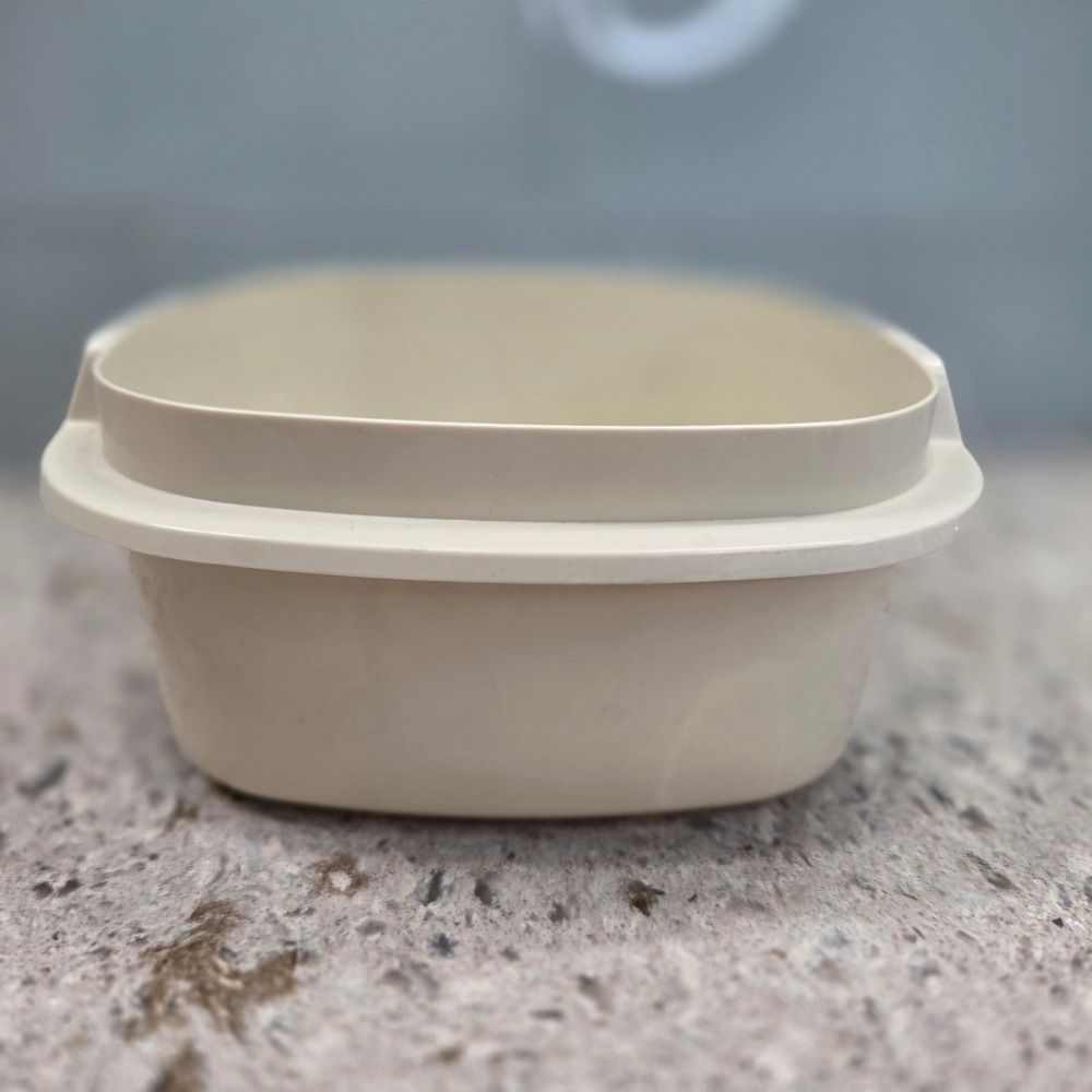 Tupperware 887-12 Almond Cream Squareโ Colander Steamer Basket Insert Vintage